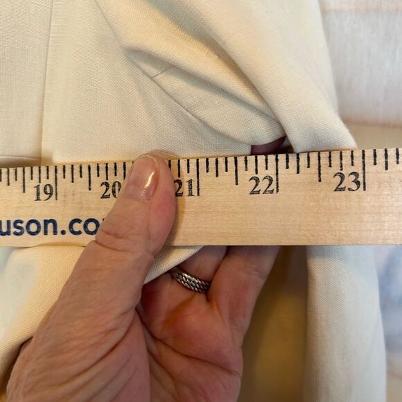 Travis Ayers Embroidered Eyelet Detail Cream Beige Linen Blazer 16 - Picture 6 of 9